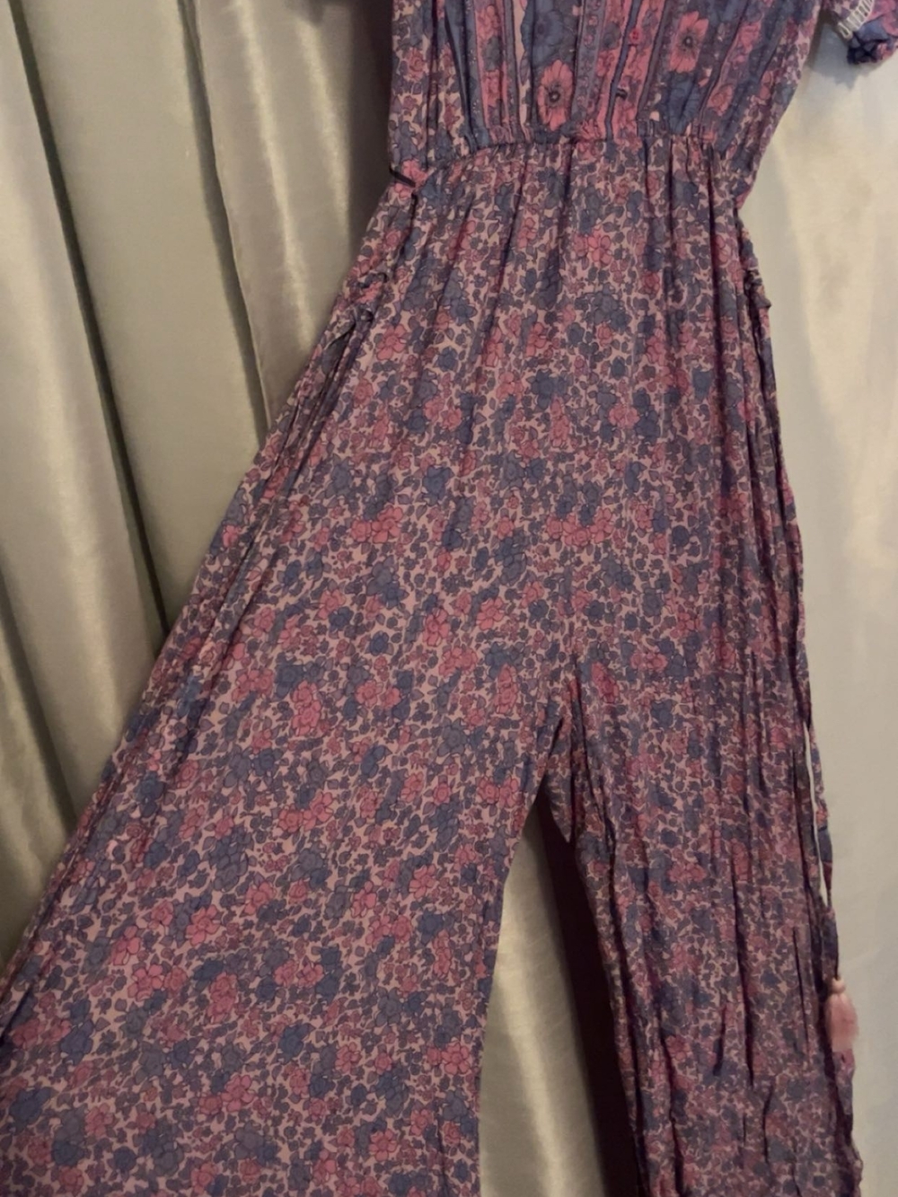 Vintage-Inspired Floral Jumpsuit in Purple and Pink. The Fox And The Mermaid. - Picture 2 of 3